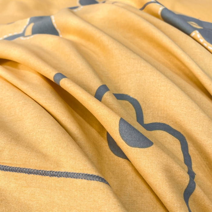 91家纺网 家纺一手货源 找家纺 金纱玉纺 2022新款印花加厚磨毛四件套花蜜-黄