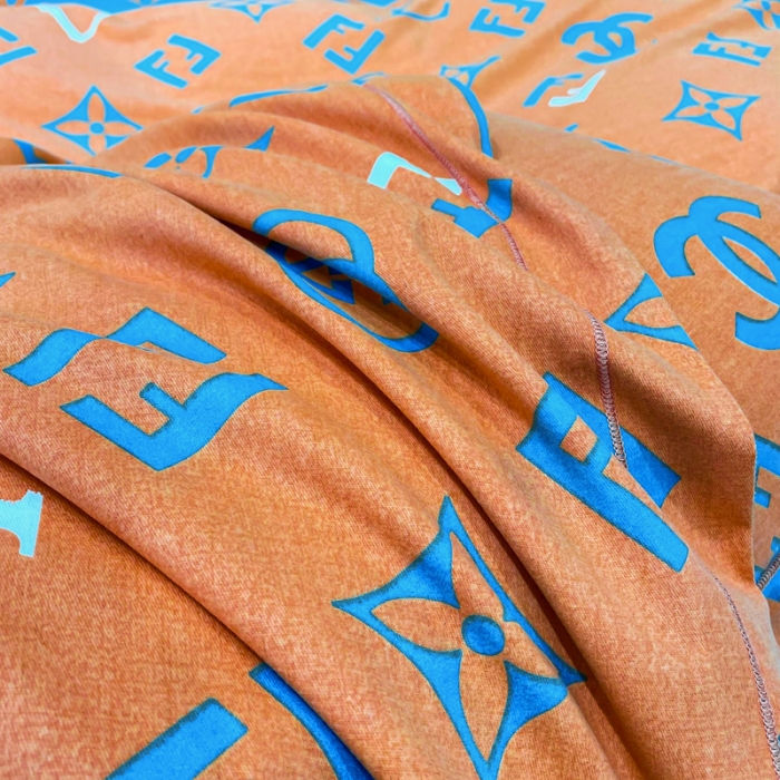 91家纺网 家纺一手货源 找家纺 金纱玉纺 2022新款全棉印花加厚磨毛四件套皇家绅士-桔