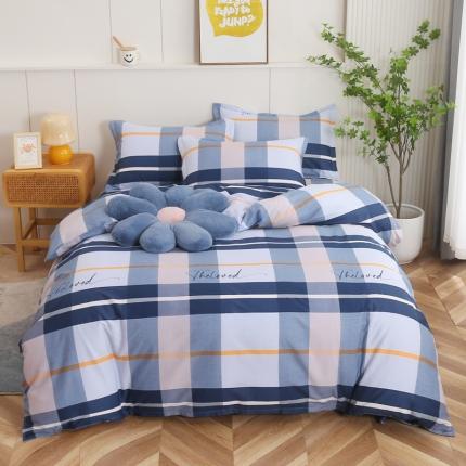 91家纺网 家纺一手货源 找家纺 圣锦家纺 2025新款全棉单被套 墨尔本-蓝