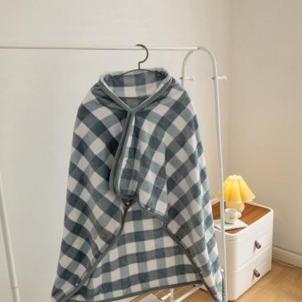 91家纺网 家纺一手货源 找家纺 美伦美焕直播爆款加厚小清新牛奶绒空调毯披肩毯午睡毛毯蓝小格