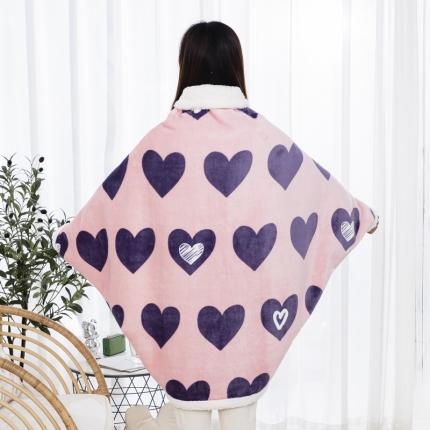 91家纺网 家纺一手货源 找家纺 美伦美焕 2022新款多功能懒人披肩毯爱心满满