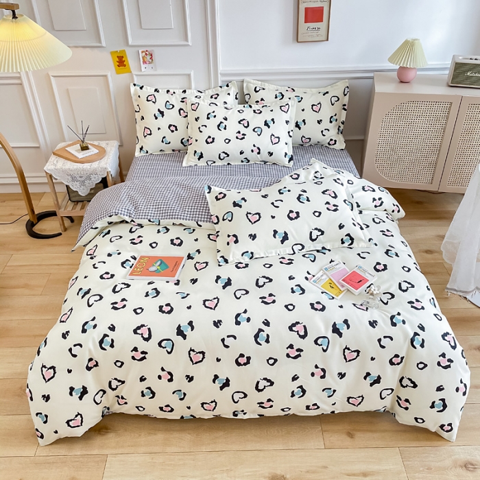 91家纺网 家纺一手货源 找家纺 （总）靓生活 2023新款AB磨毛版时尚小清新四件套