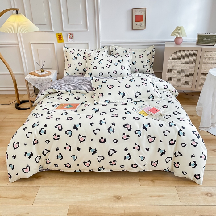 91家纺网 家纺一手货源 找家纺 （总）靓生活 2023新款AB磨毛版时尚小清新四件套