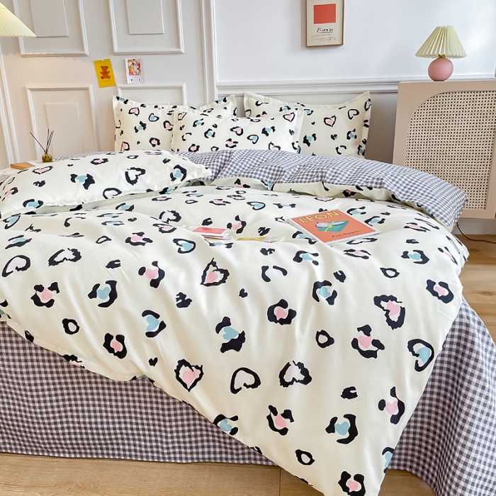 91家纺网 家纺一手货源 找家纺 （总）靓生活 2023新款AB磨毛版时尚小清新四件套