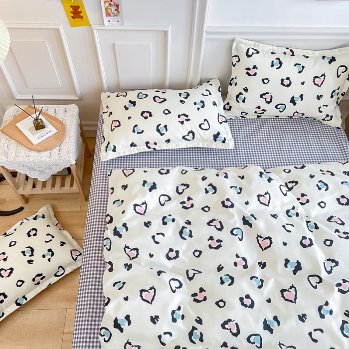 91家纺网 家纺一手货源 找家纺 （总）靓生活 2023新款AB磨毛版时尚小清新四件套