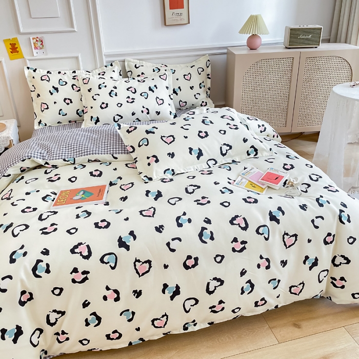 91家纺网 家纺一手货源 找家纺 （总）靓生活 2023新款AB磨毛版时尚小清新四件套