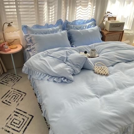 91家纺网 家纺一手货源 找家纺 （总）小主驾到 2023新款公主风水洗棉四件套-花半里系列