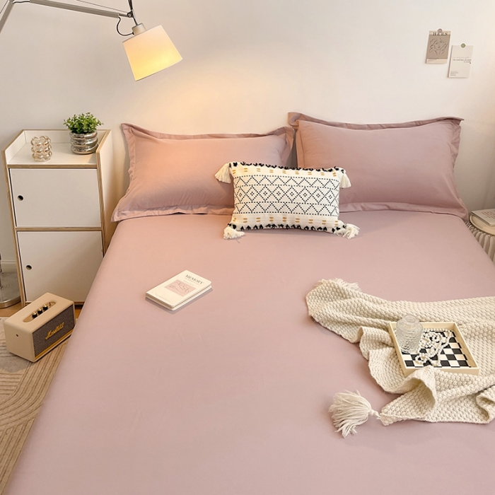 91家纺网 家纺一手货源 找家纺 芷凡家纺 2022新款雅棉斜纹磨毛单床单 豆沙