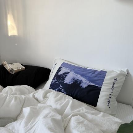 91家纺网 家纺一手货源 找家纺 恋恋三季 2024新款60支长绒棉信封开口枕套 既见海