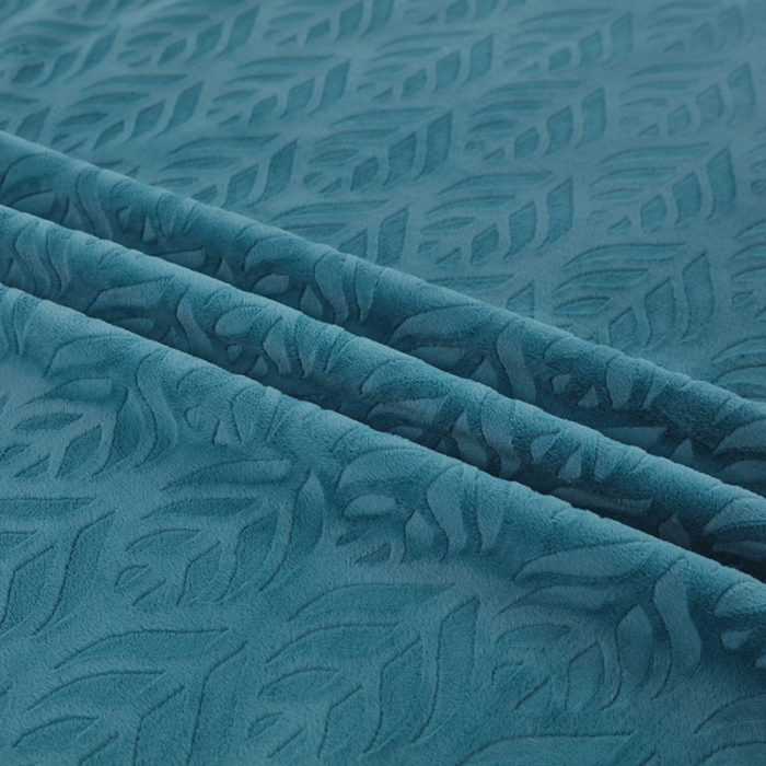 91家纺网 家纺一手货源 找家纺 莉人坊 2023时尚典雅裙摆3D压花德绒美容床罩 时尚典雅-湖蓝德绒