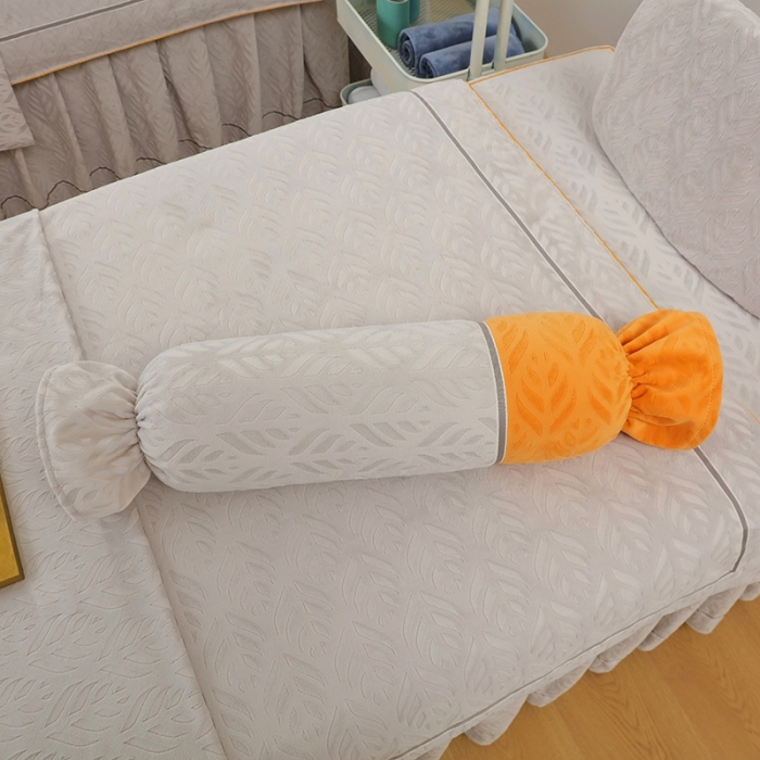 91家纺网 家纺一手货源 找家纺 莉人坊 2023时尚典雅裙摆3D压花德绒美容床罩 时尚典雅-浅灰色德绒