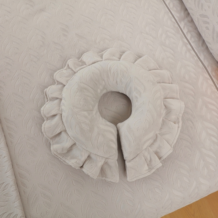 91家纺网 家纺一手货源 找家纺 莉人坊 2023时尚典雅裙摆3D压花德绒美容床罩 时尚典雅-浅灰色德绒