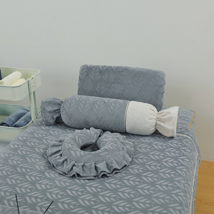 91家纺网 家纺一手货源 找家纺 莉人坊 2023时尚典雅裙摆3D压花德绒美容床罩 时尚典雅-深灰德绒