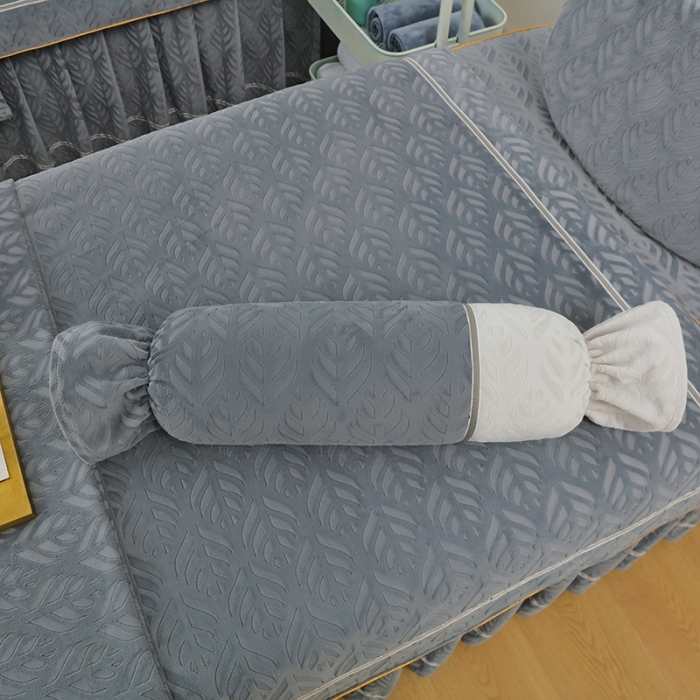 91家纺网 家纺一手货源 找家纺 莉人坊 2023时尚典雅裙摆3D压花德绒美容床罩 时尚典雅-深灰德绒