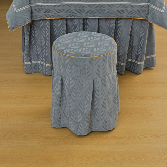 91家纺网 家纺一手货源 找家纺 莉人坊 2023时尚典雅裙摆3D压花德绒美容床罩 时尚典雅-深灰德绒