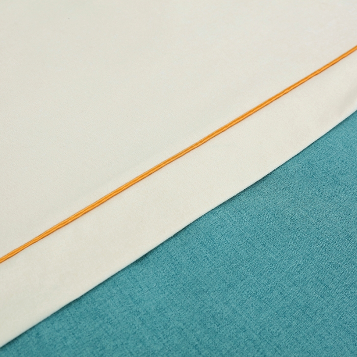 91家纺网 家纺一手货源 找家纺 莉人坊 2023至尊丽人裙摆彩棉麻美容床罩 至尊丽人湖蓝+米黄