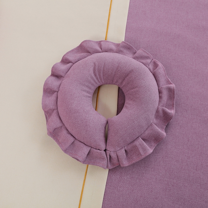 91家纺网 家纺一手货源 找家纺 莉人坊 2023至尊丽人裙摆彩棉麻美容床罩 至尊丽人紫色+米黄