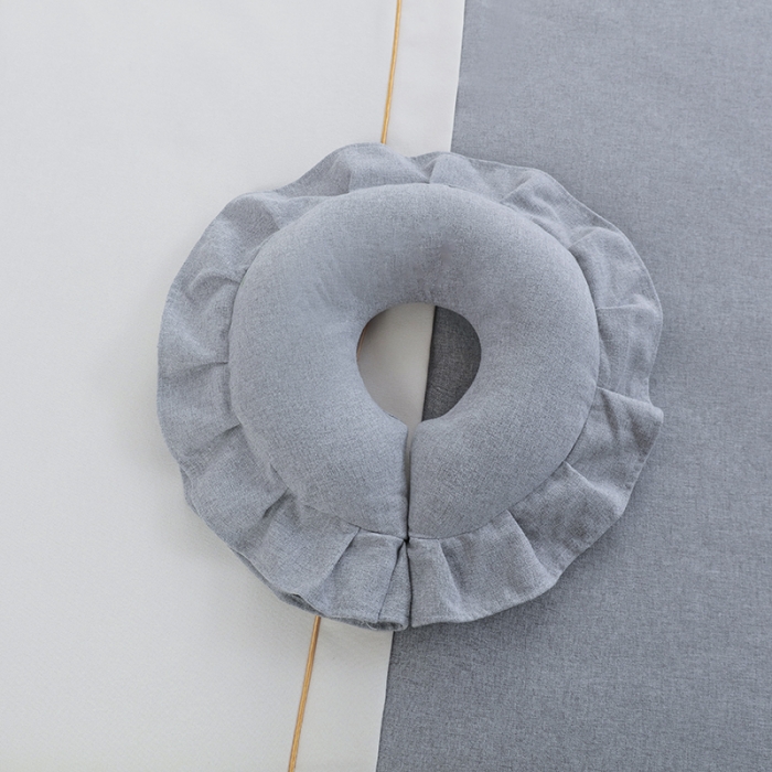 91家纺网 家纺一手货源 找家纺 莉人坊 2023至尊丽人裙摆彩棉麻美容床罩 至尊丽人灰色+米黄