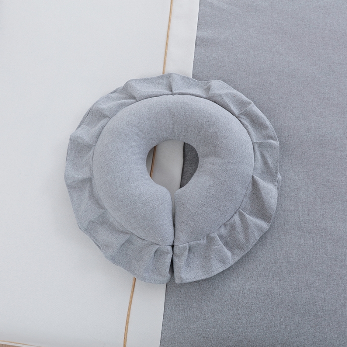 91家纺网 家纺一手货源 找家纺 莉人坊 2023至尊丽人裙摆彩棉麻美容床罩 至尊丽人灰色+米黄