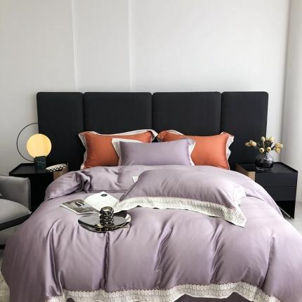 91家纺网 家纺一手货源 找家纺 北辰 2022新款80s兰精天丝四件套-夏沫 风铃紫