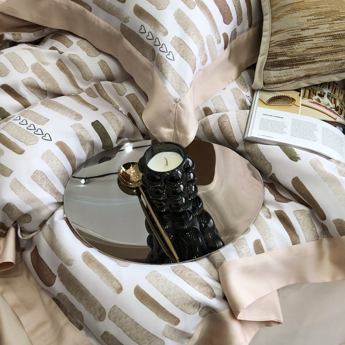 91家纺网 家纺一手货源 找家纺 北辰 2022新款80支天丝数码印花四件套 艾文-棕