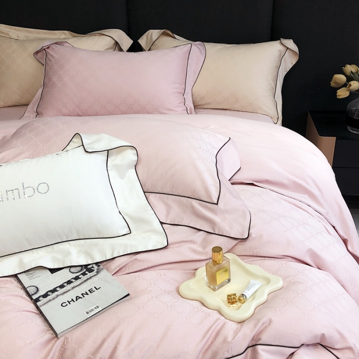 91家纺网 家纺一手货源 找家纺 北辰 2022新款100支全棉四件套-凯莉Kelly 粉