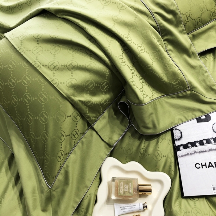 91家纺网 家纺一手货源 找家纺 北辰 2022新款100支全棉四件套-凯莉Kelly 绿