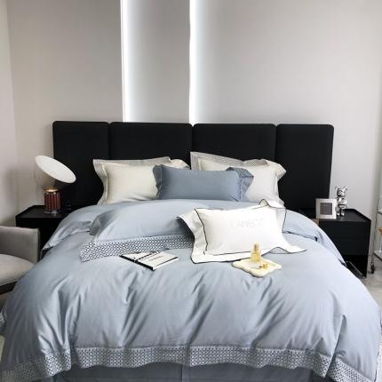 91家纺网 家纺一手货源 找家纺 北辰 2022新款100支澳棉四件套-莫妮卡 蓝