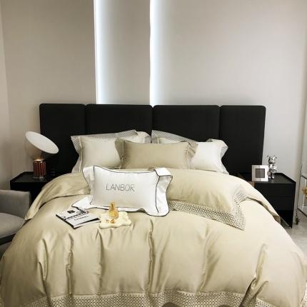 91家纺网 家纺一手货源 找家纺 北辰 2022新款100支澳棉四件套-莫妮卡 绿