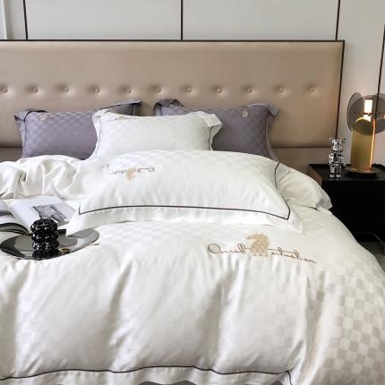 91家纺网 家纺一手货源 找家纺 （总）北辰 2022新款80天丝四件套-天丝棋盘格