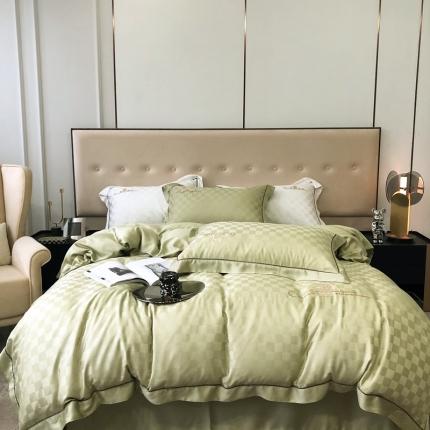 91家纺网 家纺一手货源 找家纺 （总）北辰 2022新款80天丝四件套-天丝棋盘格