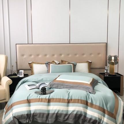 91家纺网 家纺一手货源 找家纺 （总）北辰 2022新款100支天丝数码印花拼接四件套