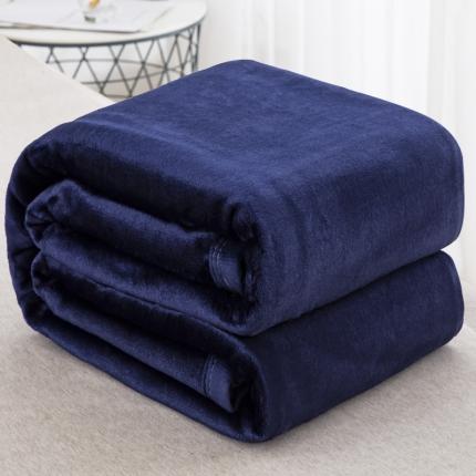 楚梵 高档云貂绒毛毯盖毯法兰绒毛毯午睡毯包边毛毯 宝石蓝