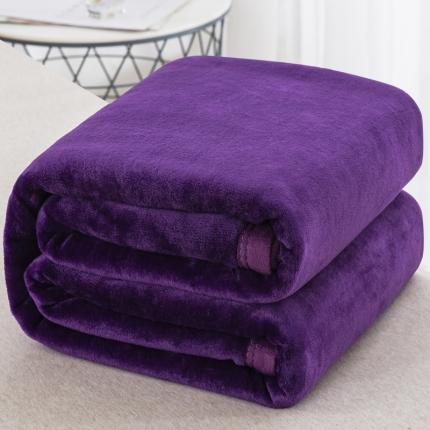 楚梵 高档云貂绒毛毯盖毯法兰绒毛毯午睡毯包边毛毯 魅力紫