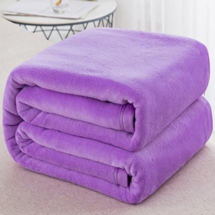 楚梵 高档云貂绒毛毯盖毯法兰绒毛毯午睡毯包边毛毯 梦幻紫
