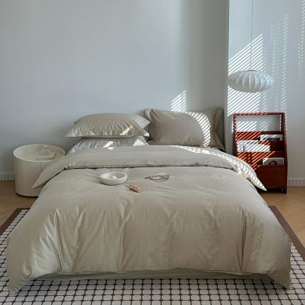 91家纺网 家纺一手货源 找家纺 总酒店酒店 2023款酒店风全棉喷气大提花四件套-香槟色系列