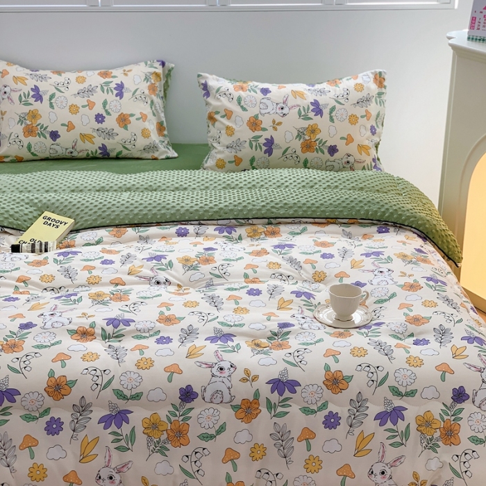 91家纺网 家纺一手货源 找家纺 （总）星期八 2022新款复古碎花豆豆被