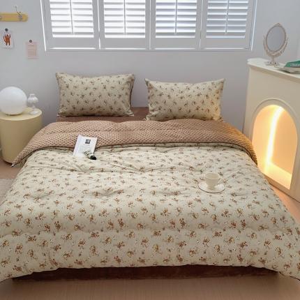 星期八 2022新款复古碎花豆豆被 复古花花