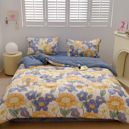 星期八 2022新款复古碎花豆豆被 莫奈