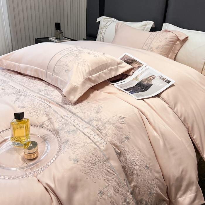 91家纺网 家纺一手货源 找家纺 优悦 2023新款轻奢磨毛系列四件套-玛德琳 粉