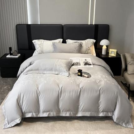 优悦 2023新款轻奢磨毛系列四件套-玛德琳 灰