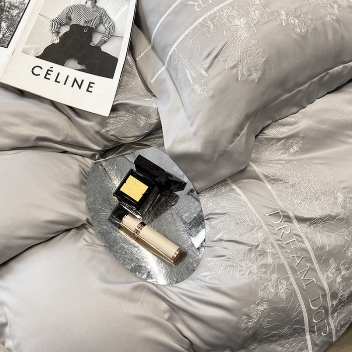 91家纺网 家纺一手货源 找家纺 优悦 2023新款轻奢磨毛系列四件套-玛德琳 灰