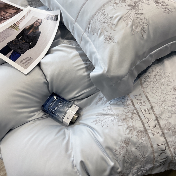 91家纺网 家纺一手货源 找家纺 优悦 2023新款轻奢磨毛系列四件套-玛德琳 蓝