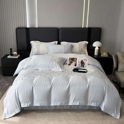 优悦 2023新款轻奢磨毛系列四件套-玛德琳 蓝