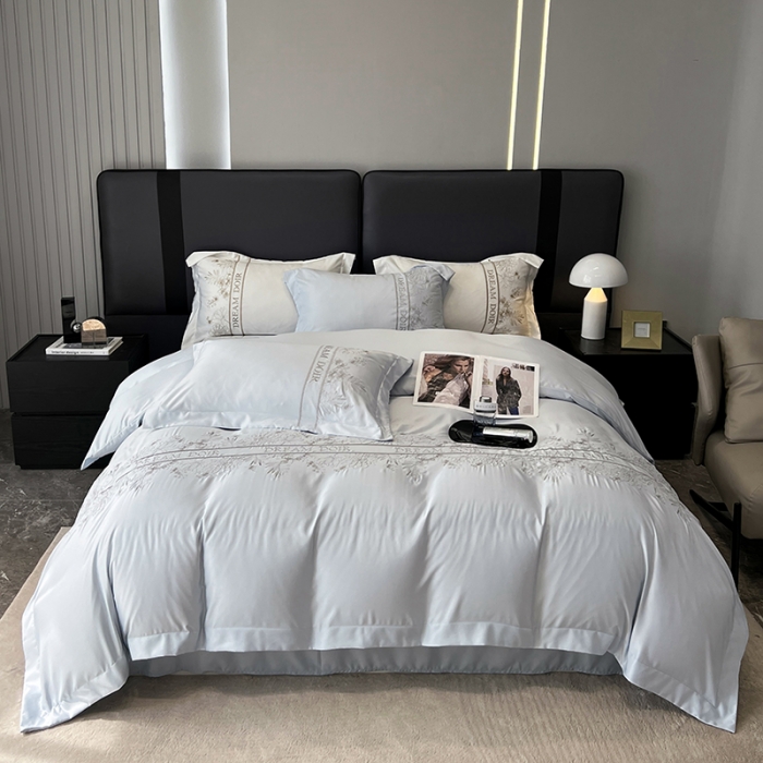 91家纺网 家纺一手货源 找家纺 优悦 2023新款轻奢磨毛系列四件套-玛德琳 蓝