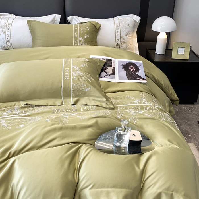 91家纺网 家纺一手货源 找家纺 优悦 2023新款轻奢磨毛系列四件套-玛德琳 绿