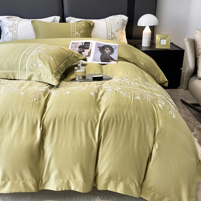 91家纺网 家纺一手货源 找家纺 优悦 2023新款轻奢磨毛系列四件套-玛德琳 绿