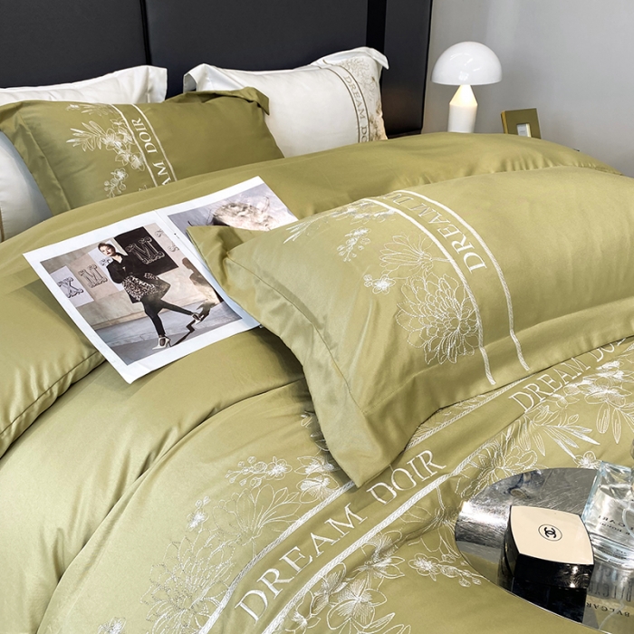 91家纺网 家纺一手货源 找家纺 优悦 2023新款轻奢磨毛系列四件套-玛德琳 绿