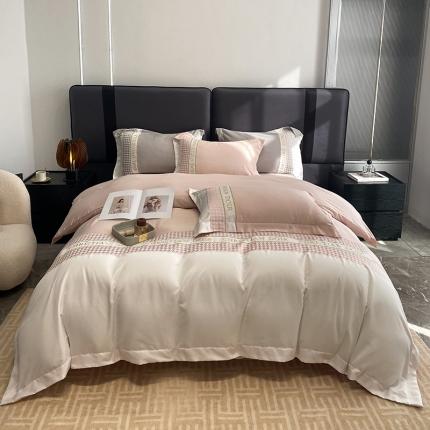 91家纺网 家纺一手货源 找家纺 （总）优悦 2023新款轻奢磨毛系列四件套-伊芙琳