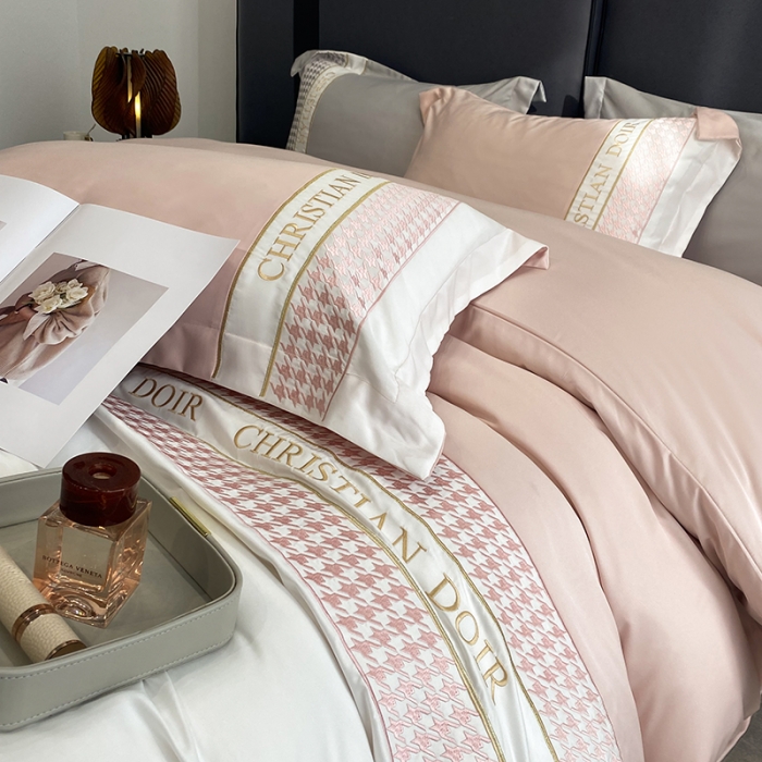 91家纺网 家纺一手货源 找家纺 优悦 2023新款轻奢磨毛系列四件套-伊芙琳 粉